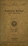 Catalog, 1922-1923 by Anderson University - South Carolina