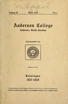 Catalog, 1927-1928 by Anderson University - South Carolina