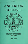 Anderson College Student Handbooks, 1970-1971 by Student Government Association